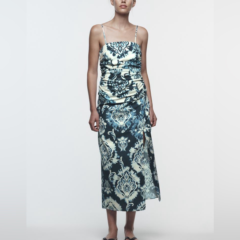Zara Blue White Top & Skirt Co-Ord Set